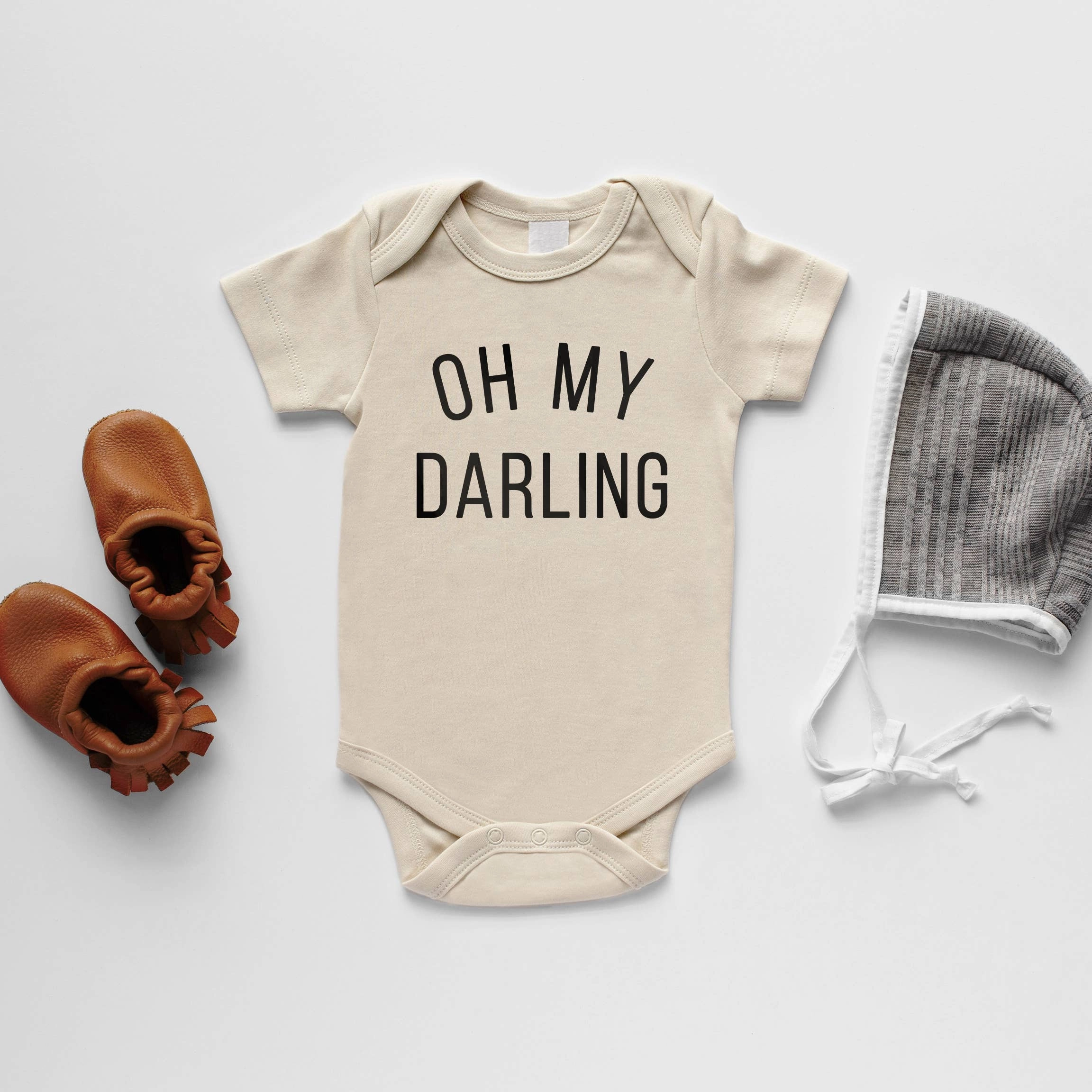 Cream Oh My Darling Organic Baby Bodysuit S/S Gloss Fit Desert Heat