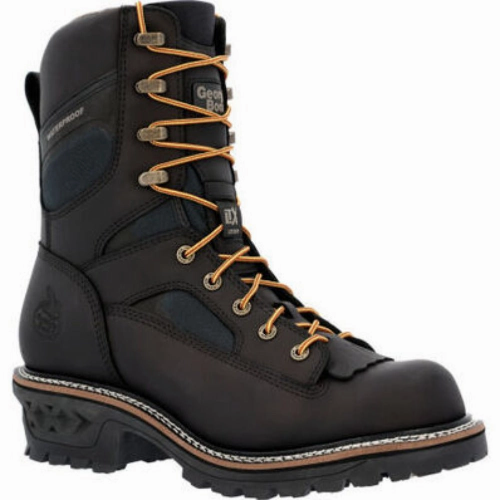Georgia Boot Ltx Logger Men's Waterproof Work Boots Gb00618 In Black Casual