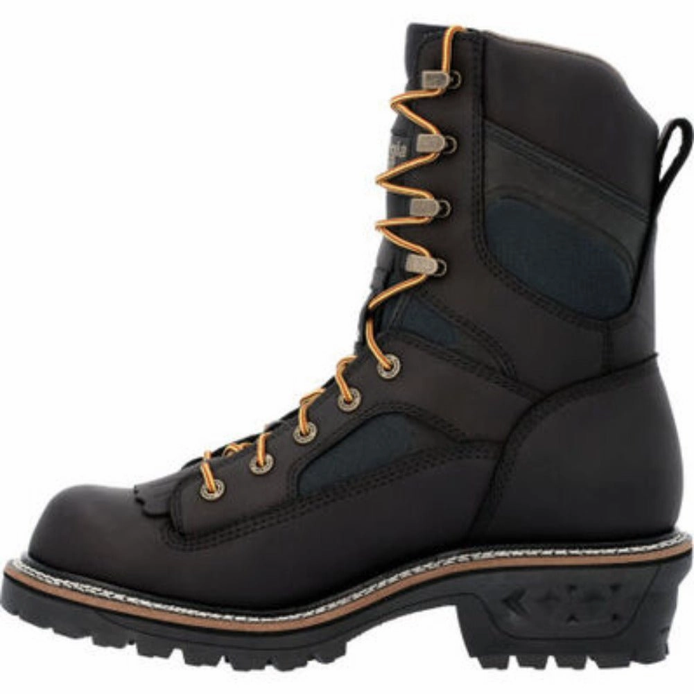 Georgia Boot Ltx Logger Men's Waterproof Work Boots Gb00618 In Black Lace-up