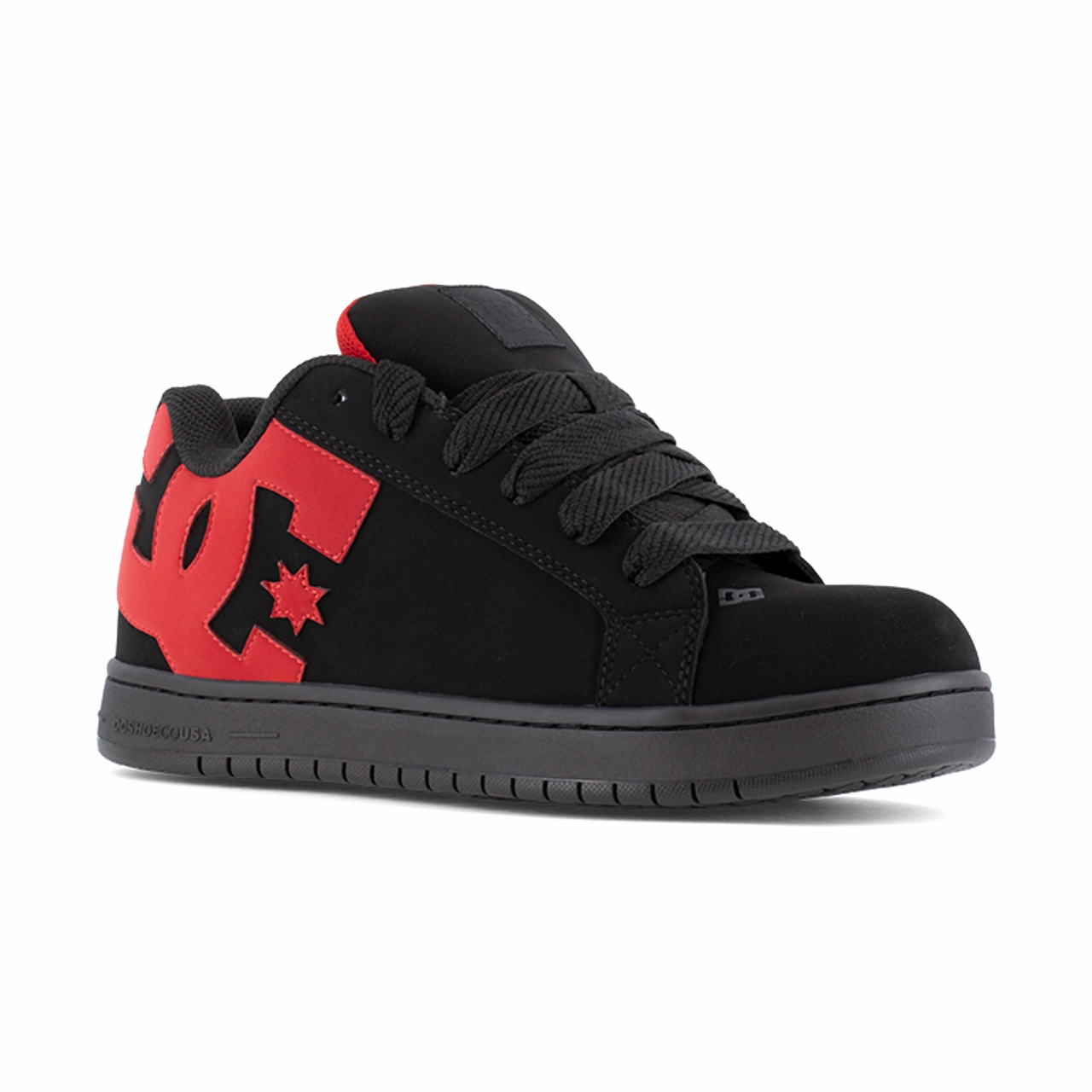 DC Work Court Graffik DC60102 Men's Work Shoe In Black and Red Slip Safe Protective Fit
