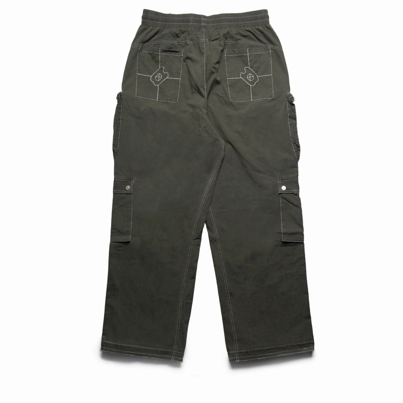 Diet Starts Monday Contrast Cargo Pants - Olive Comfortable Jumpsuit RollUp Sleeves
