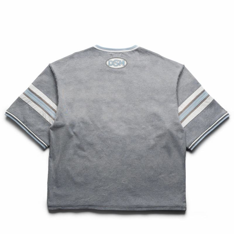 Glitter Fit Diet Starts Monday SL&D Athletic Tee - Heather Grey/Blue
