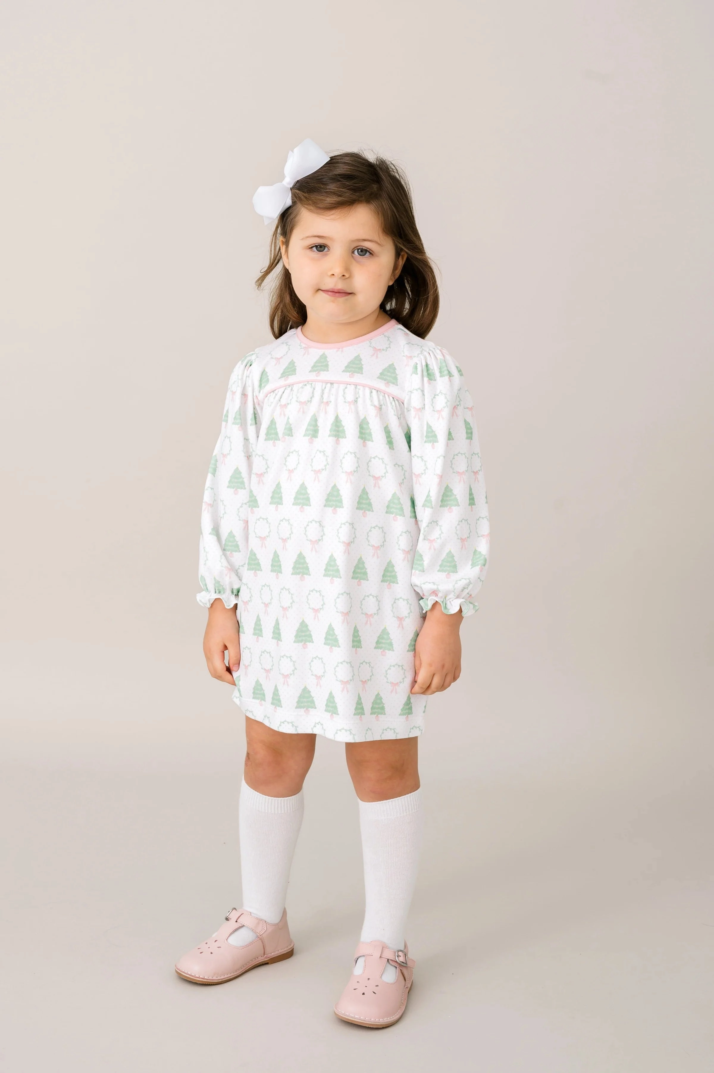 Oh Christmas Tree Long Sleeve Dress - Pensacola Pink Relaxed T-shirt SeamFreeEngineering