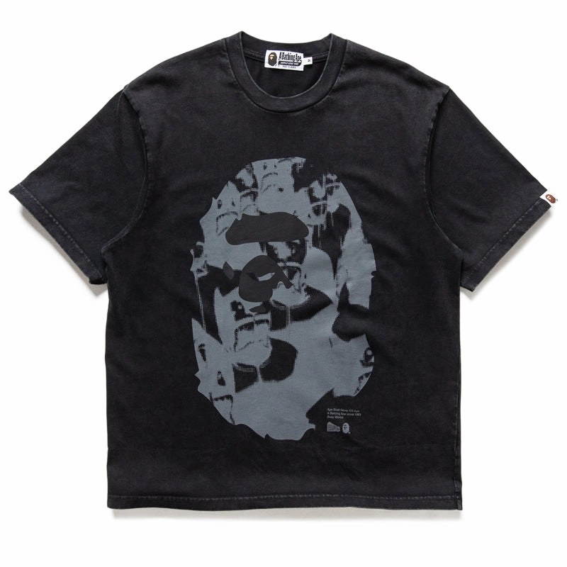 A Bathing Ape Ape Head Heavy Washed Tee - Black Sophisticated Style