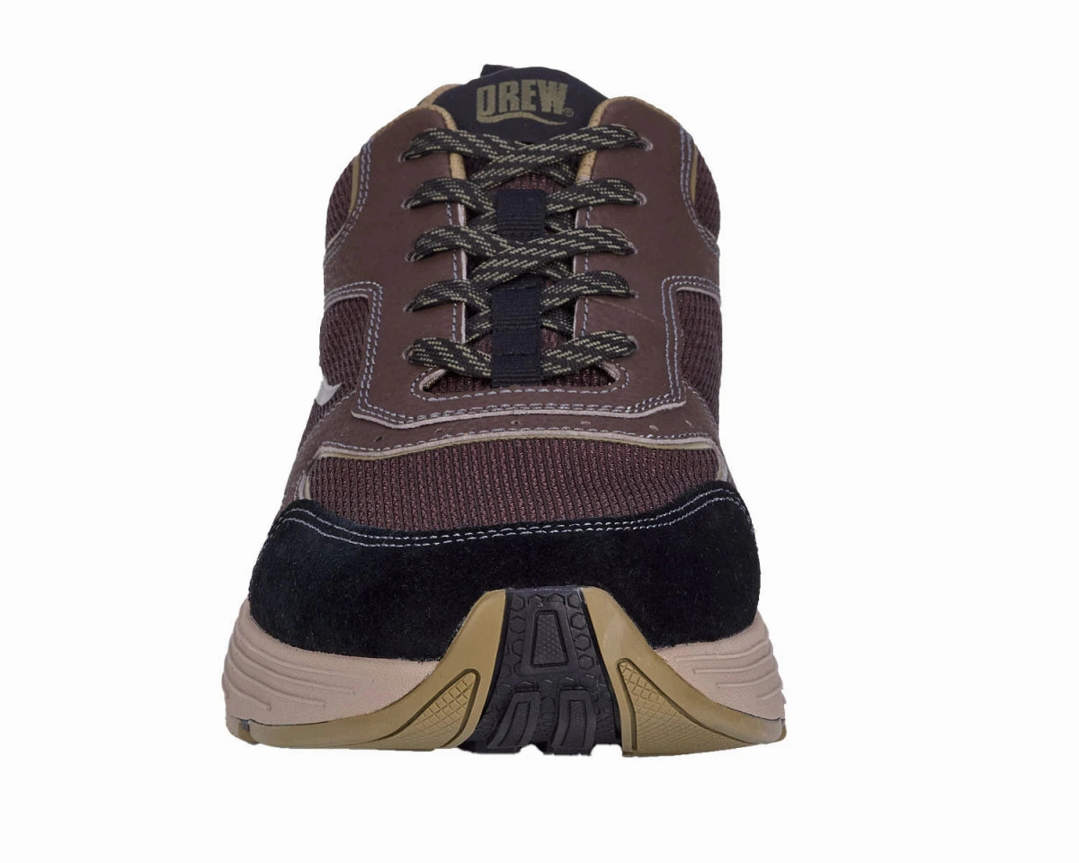 Drew Marvel Men's Athletic Shoe In Brown Mesh Combo Torsion Control System Quick Movement