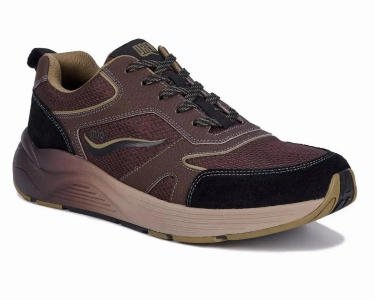 Breathable Choice Drew Marvel Men's Athletic Shoe In Brown Mesh Combo