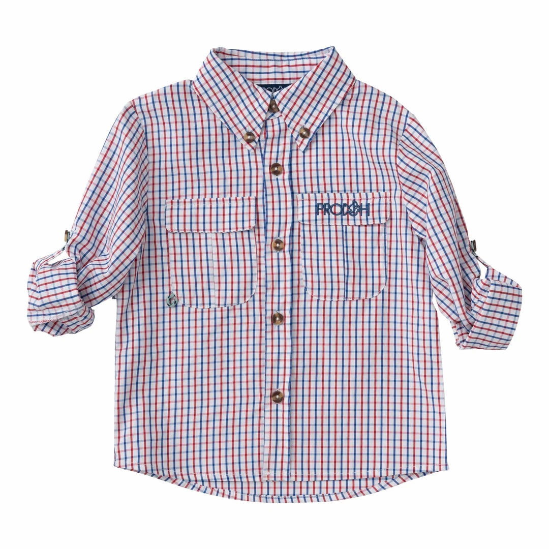 FadeResistantDye Founders Fishing Shirt - Americana Plaid