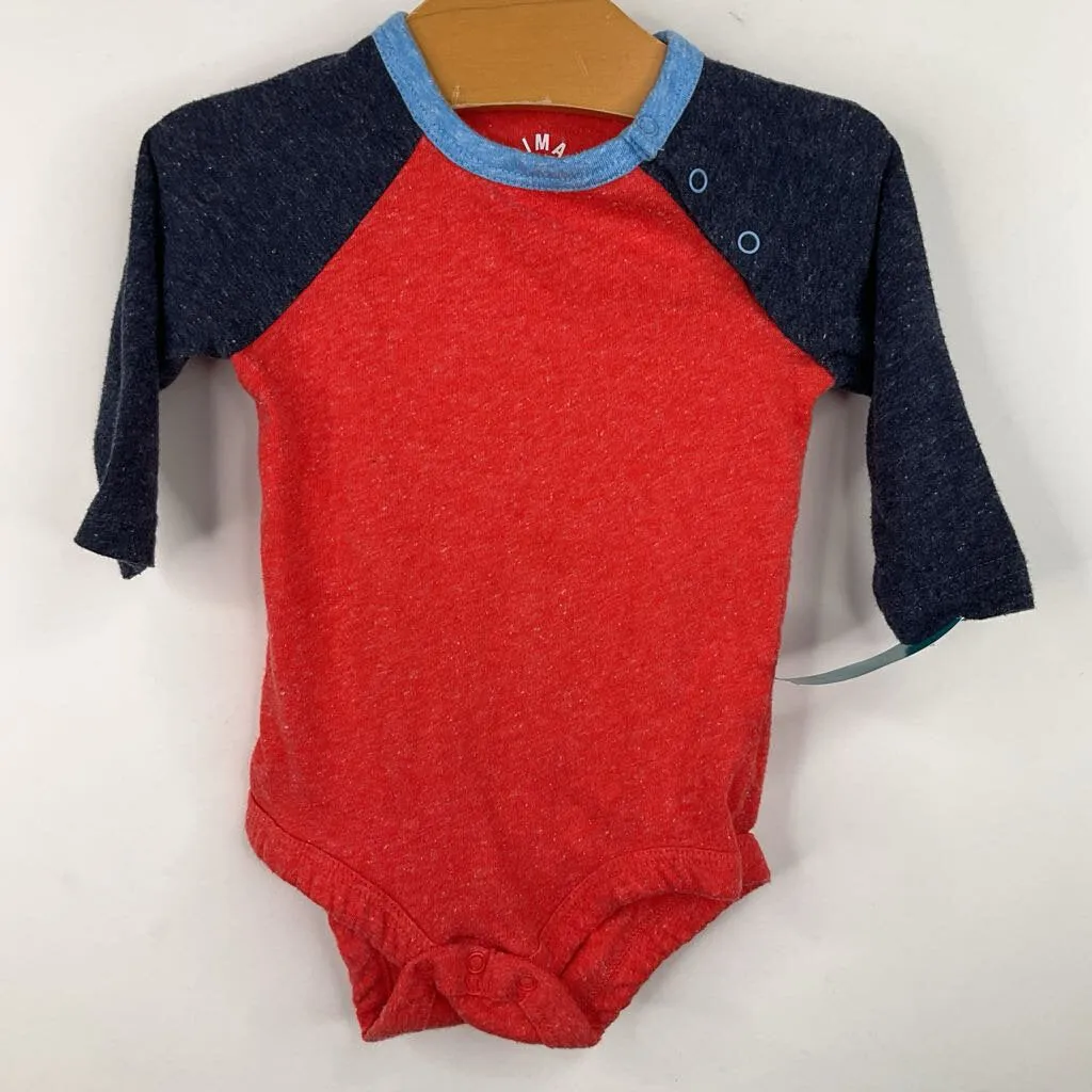 Rugged Convenient Size 0-3m: Primary Red/Blue Long Sleeve Onesie