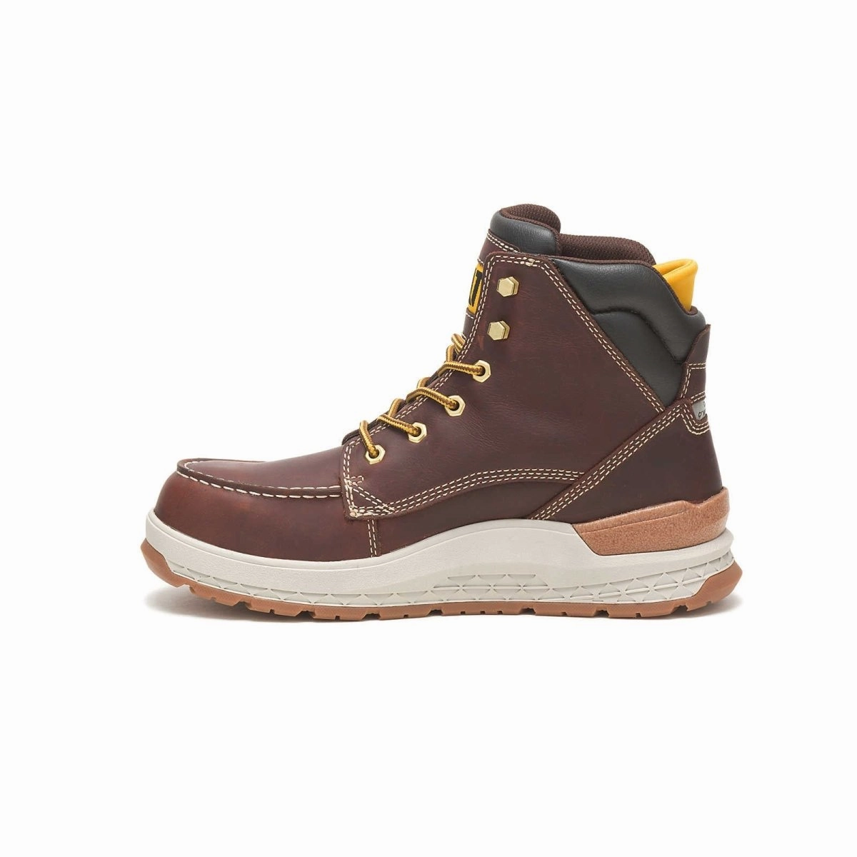 Thick Soles Anti slip technology Caterpillar Impact (p91402) Waterproof Carbon Composite Toe Men's Work Boot In Friar Brown