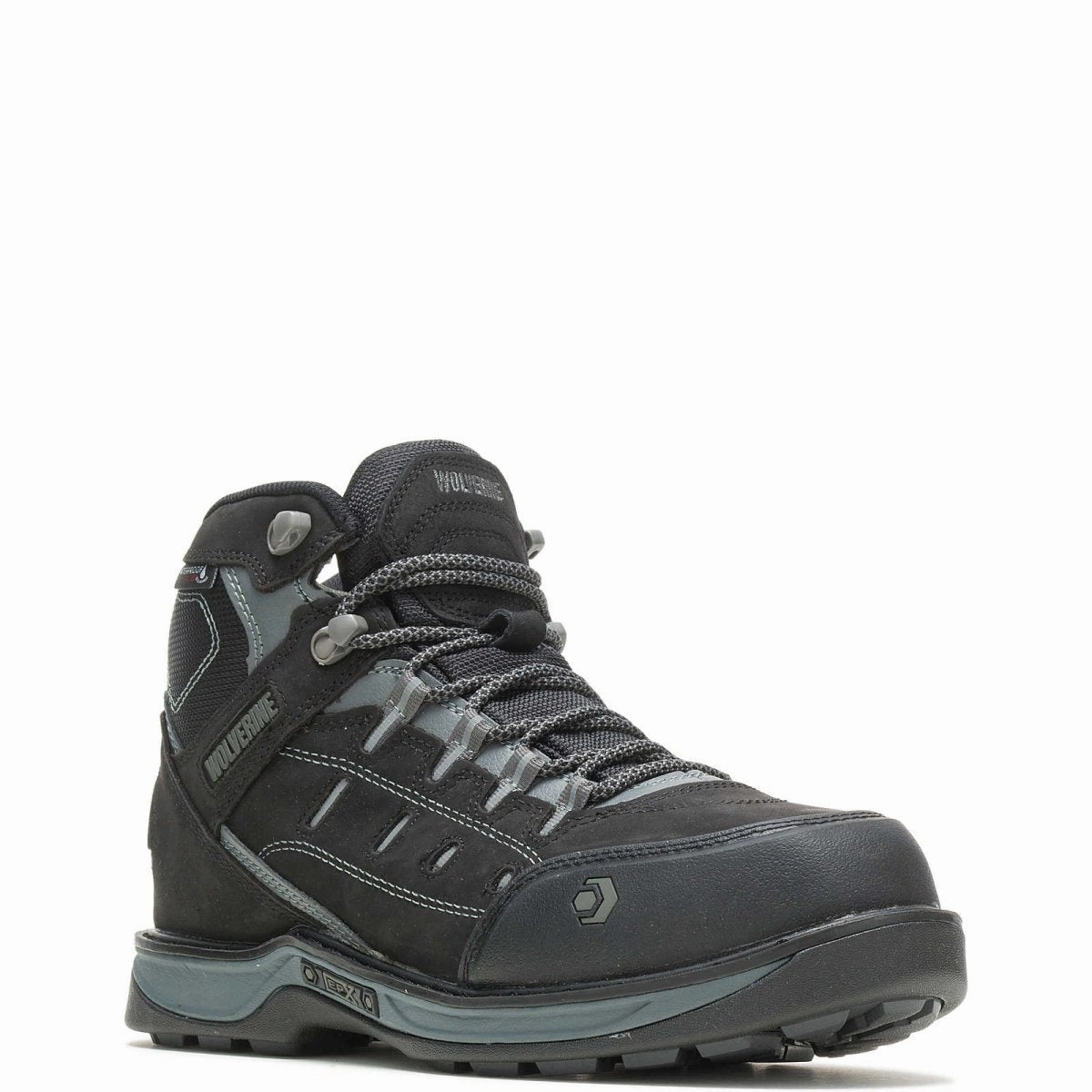 Wolverine Edge Lx Wp Men's Safety Toe Work Boot (w10553) In Black/grey. Tough Footwear
