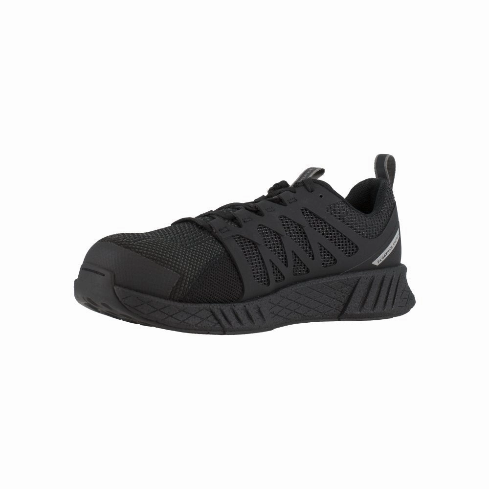 Reebok Fusion Flexweave? Athletic Work Shoe Men's Composite Toe Rb4317 In Black leather trail shoes Non Marketing Tread
