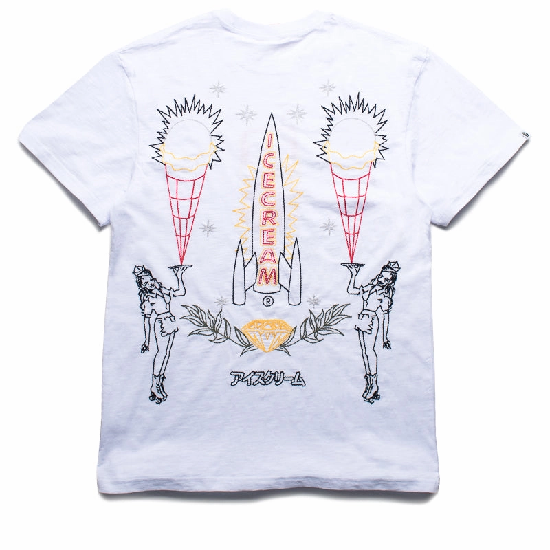 Feminine Fit Ice Cream Chains Tee - White