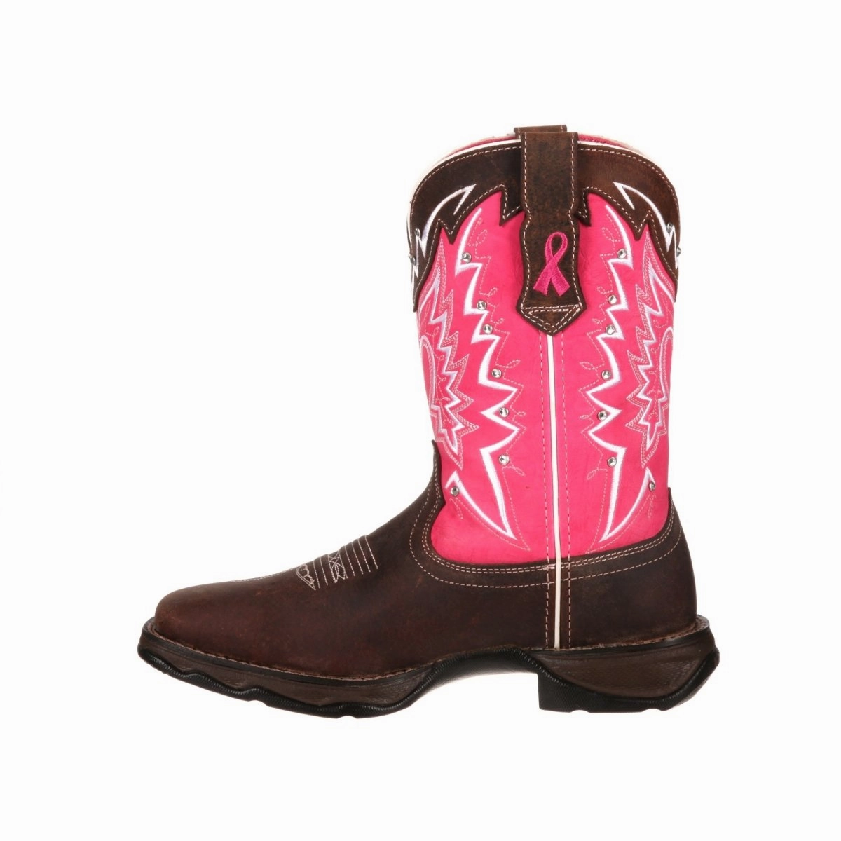 Comfort Lining Adventure Seeker Durango Lady Rebel Women's Benefiting Stefanie Spielman Western Boots Rd3557 In Dark Brown And Pink