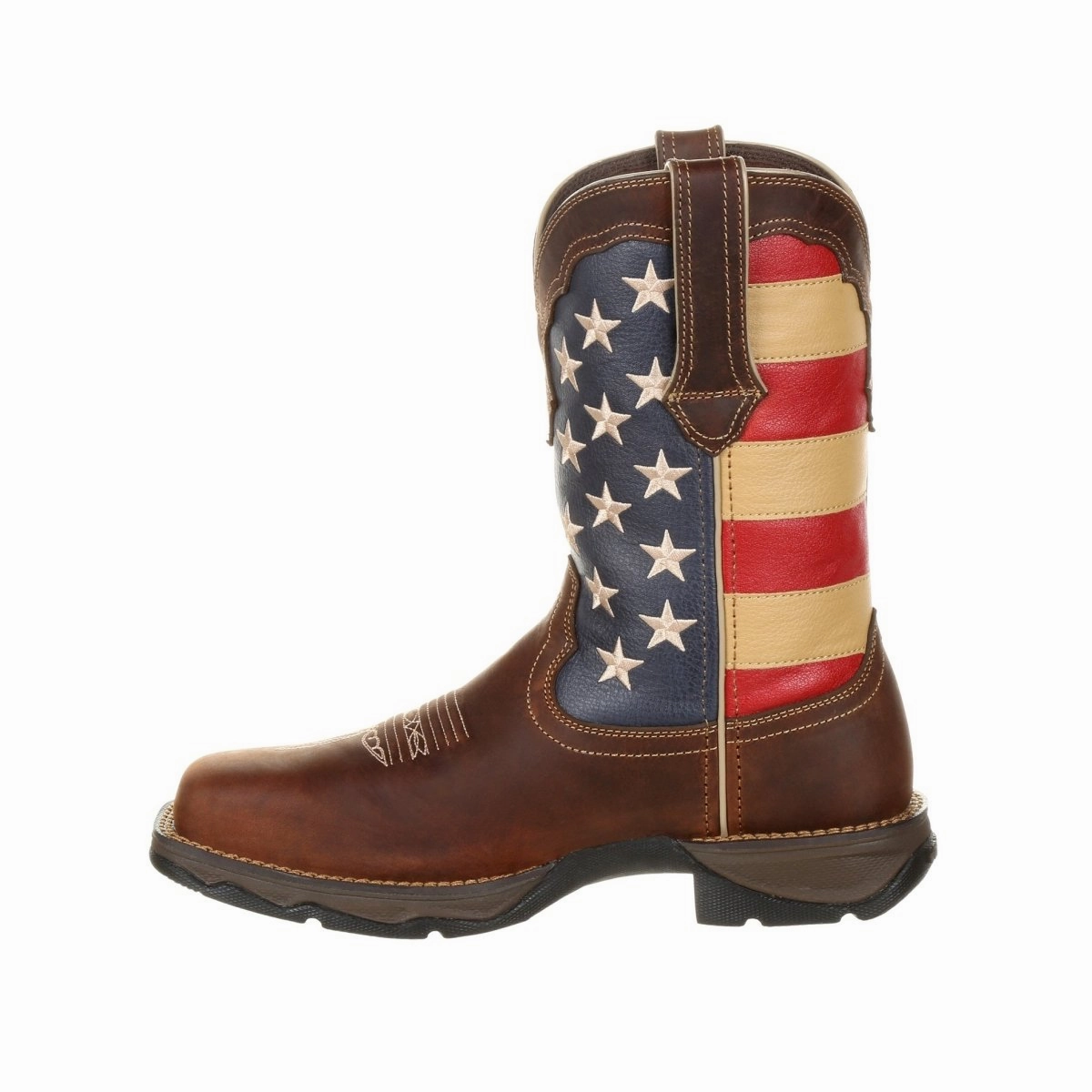 Durango Lady Rebel Work Women's Steel Toe Patriotic Flag Work Boots Drd0234 In Brown And Union Flag orthopedic Low Profile Winter Walker