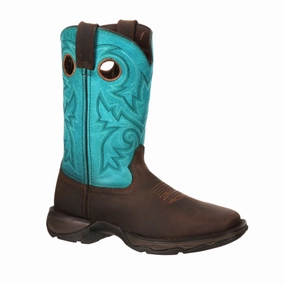 Comfort Lining Hiking Trails Durango Lady Rebel Work Women's Steel Toe Western Boots Dwrd022 In Brown Turquoise