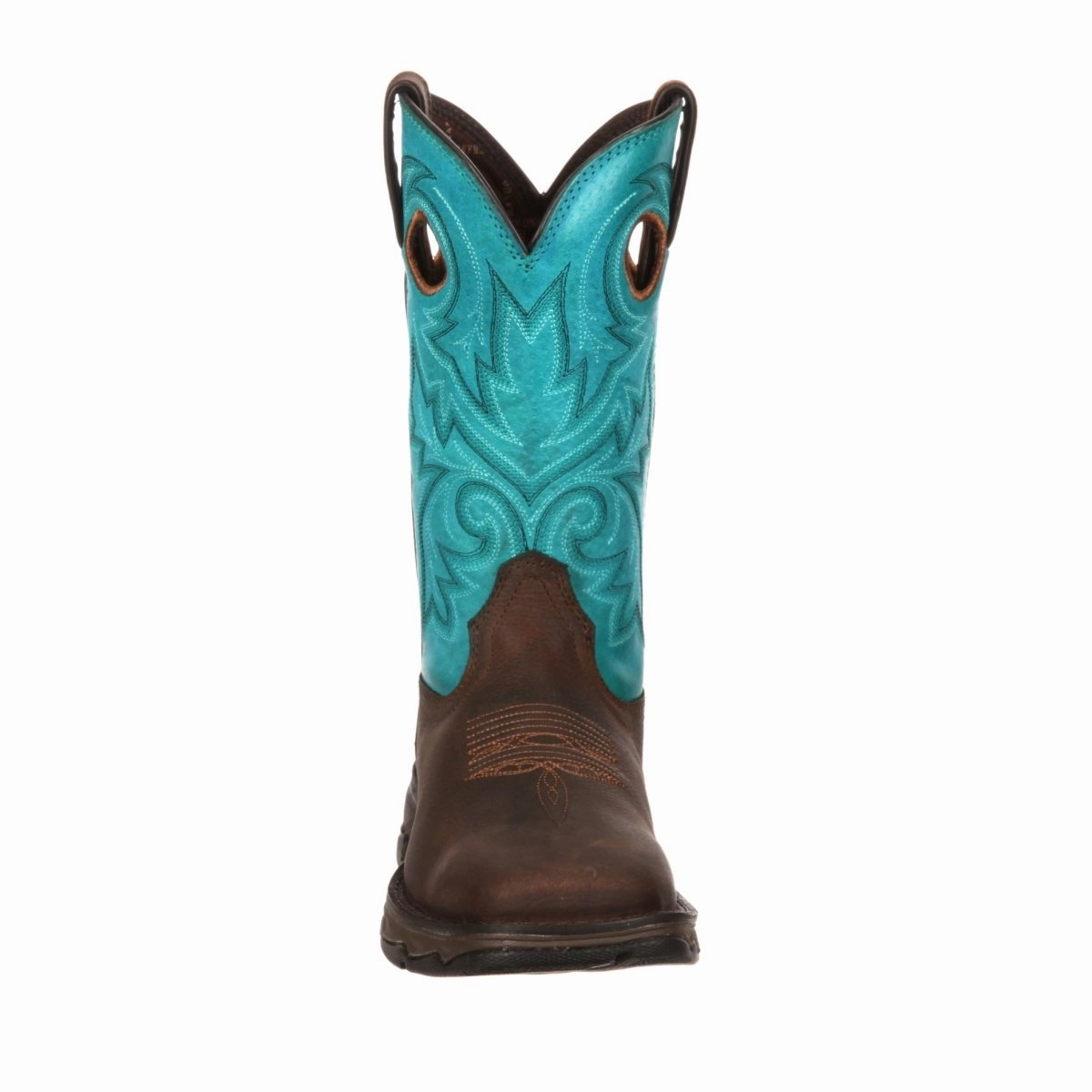 Durango Lady Rebel Work Women's Steel Toe Western Boots Dwrd022 In Brown Turquoise Ergonomic Toe Box Outdoor Adventure