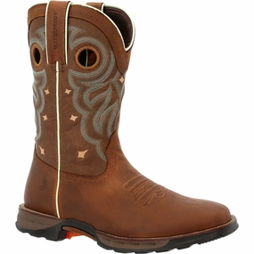Durango Maverick Women's Waterproof Work Boots Drd0417 In Rugged Tan Stain Resistant Finish