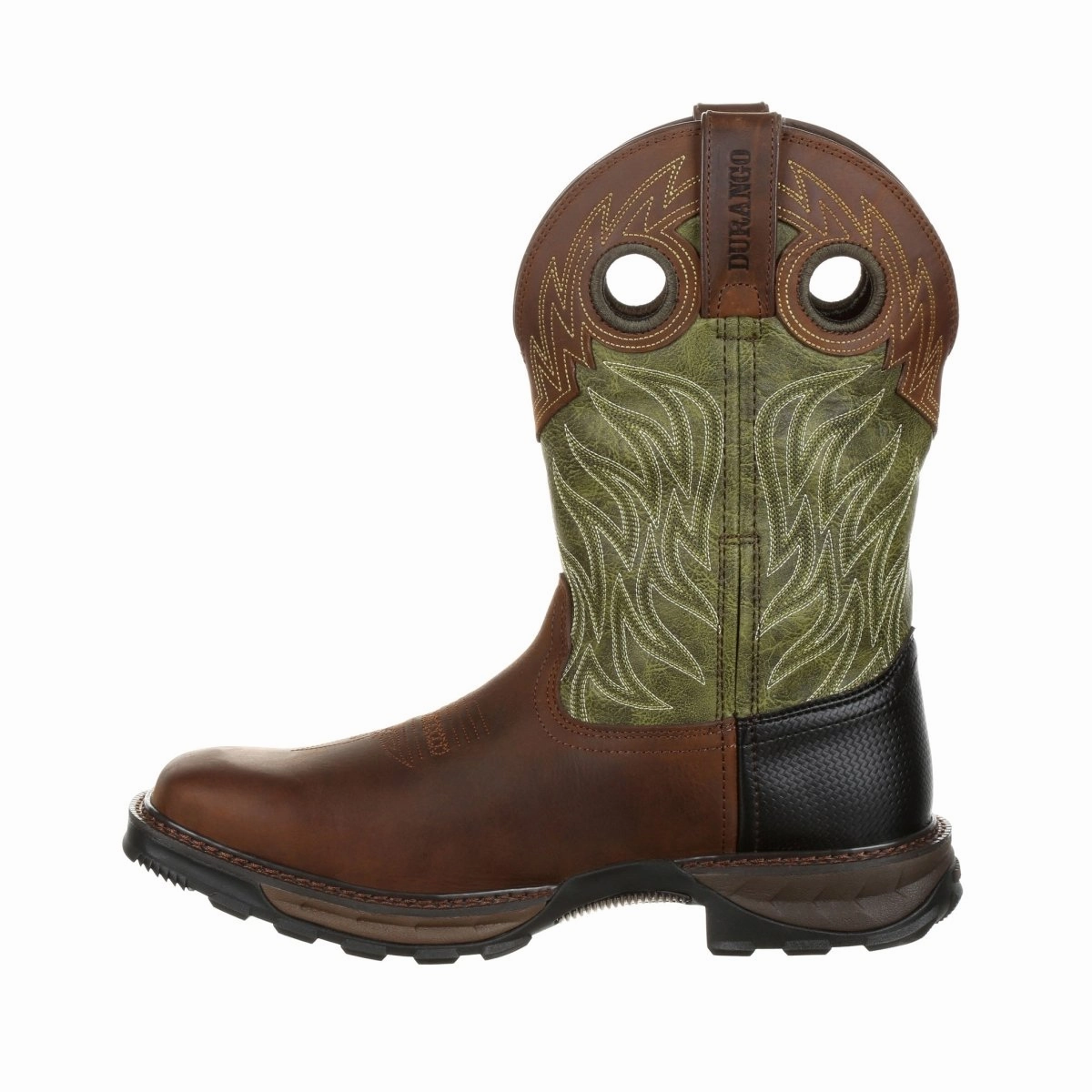 Comfort Lining Durango Maverick Xp Men's 11" Waterproof Western Work Boots Ddb0177 In Oiled Brown And Forest Green