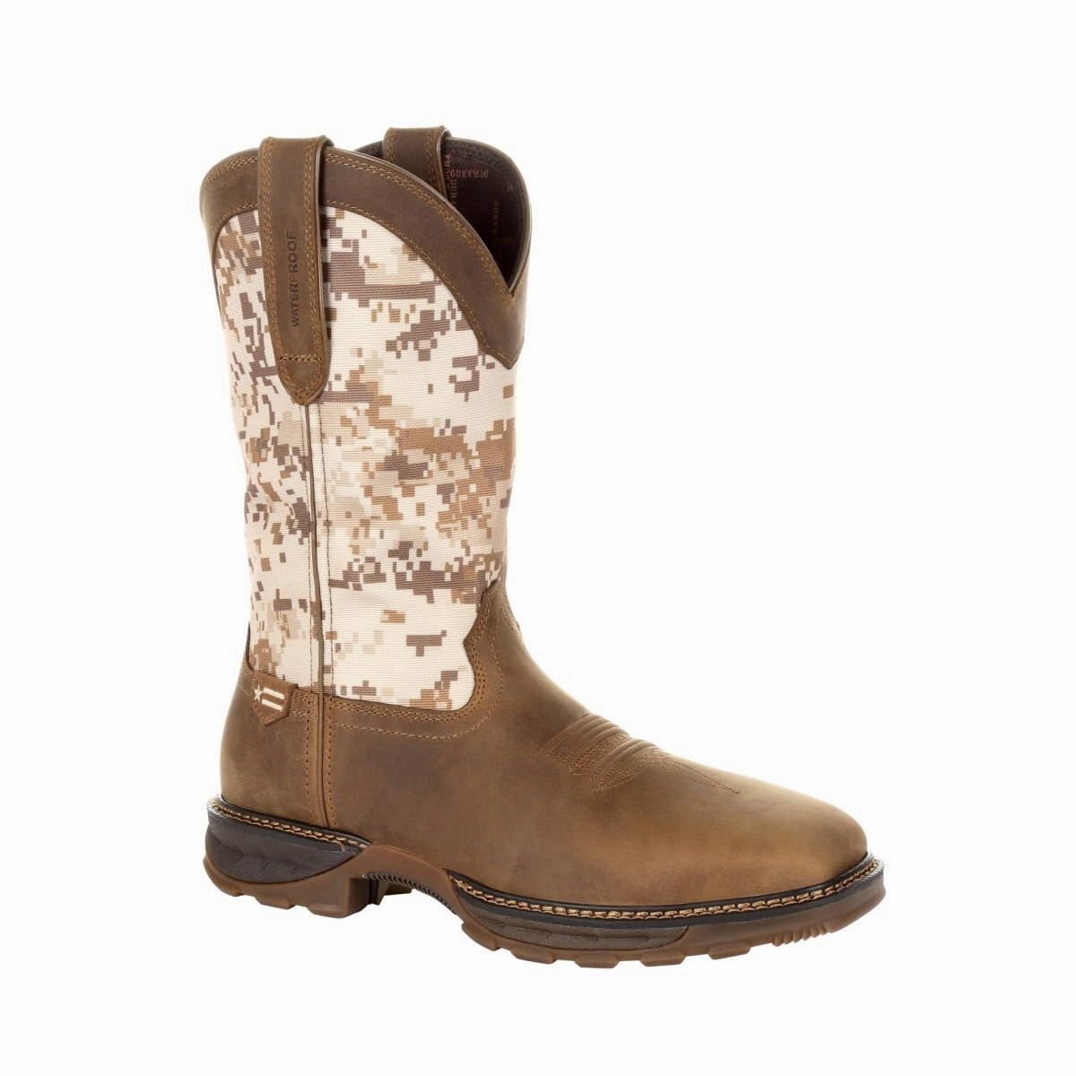 Comfortable Traction Durango Maverick Xp Men's Steel Toe Waterproof Western Work Boots Ddb0207 In Dusty Brown And Desert Camo