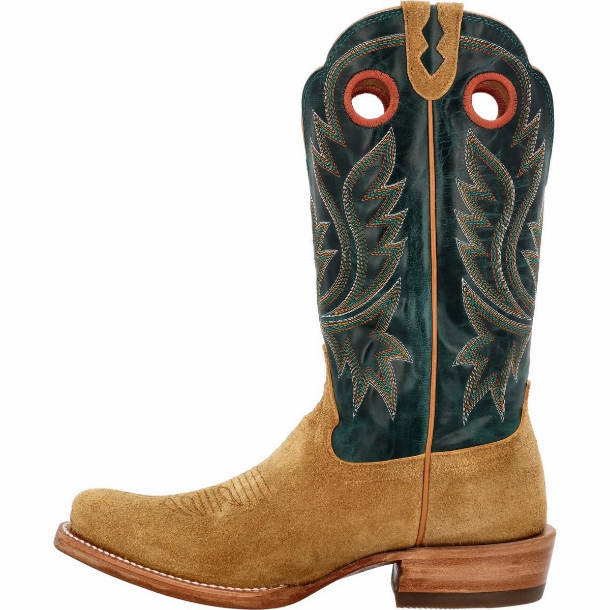 Durango? Men's PRCA Collection Roughout Western Boot DDB0465 In Goldenrod And Deep Teal Slip Resistant Mountain Hike