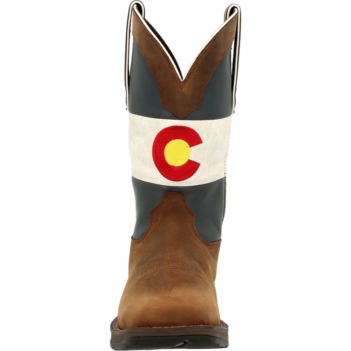 Comfort Wrap Shoes Comfortable Footbed Durango Rebel Men's 11" Pull-on Western Work Boots Ddb0346 In Bark Brown And Colorado Flag