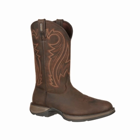 Durango Rebel Men's Pull-on Western 12" Work Boots Db5464 In Chocolate Wyoming Wear Resistant Gear Rugged Traction