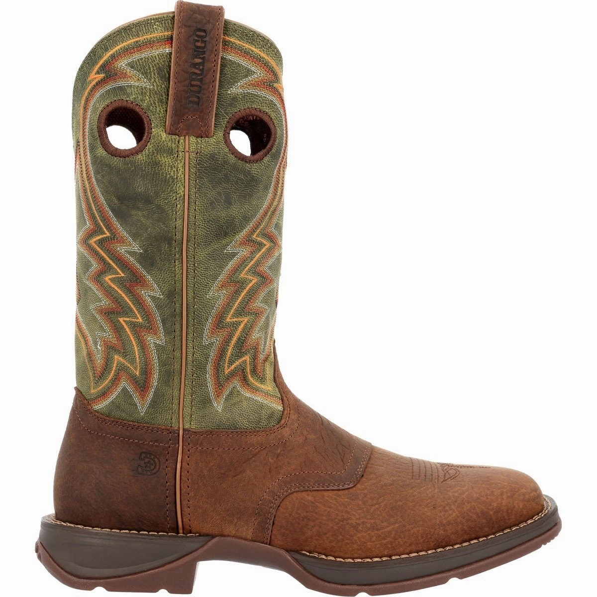 Protection Standard Durango Rebel Men's Western Boots Ddb0390 In Dark Chestnut And Hunter Green