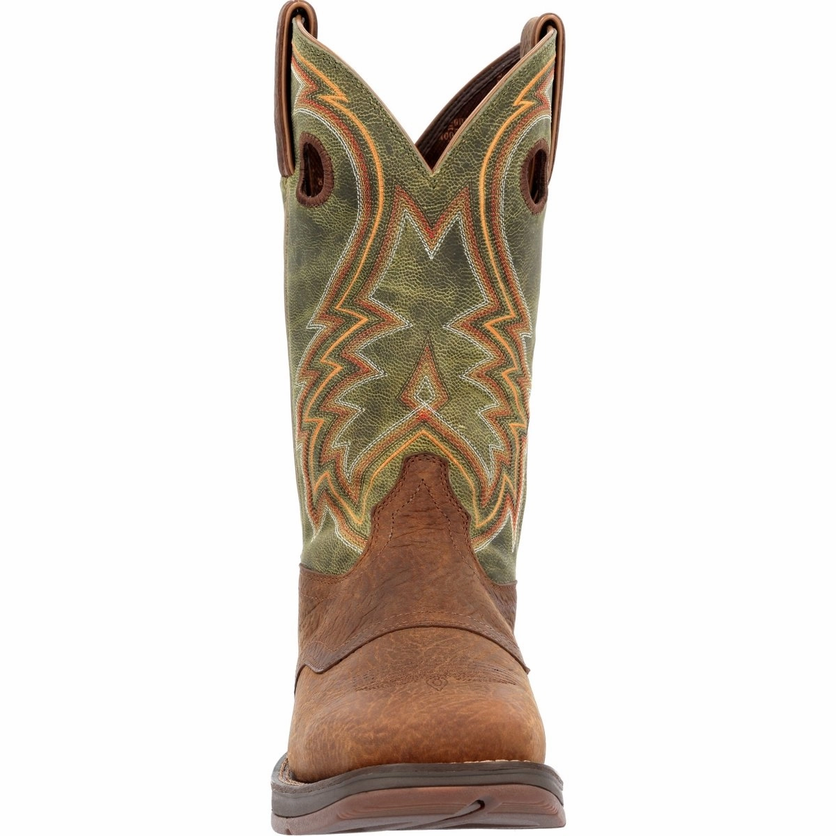 Impact Resistant Gear Reinforced Seams Durango Rebel Men's Western Boots Ddb0390 In Dark Chestnut And Hunter Green