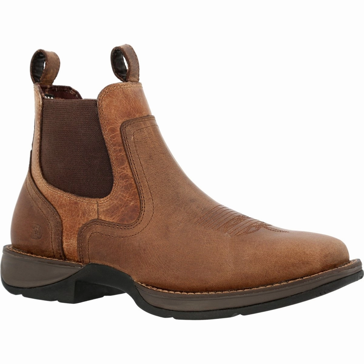 Elastic Cuff Clean Lines Durango Red Dirt Rebel Men's Square-Toe Western Boots Ddb0460 In Old Town Brown And Tan
