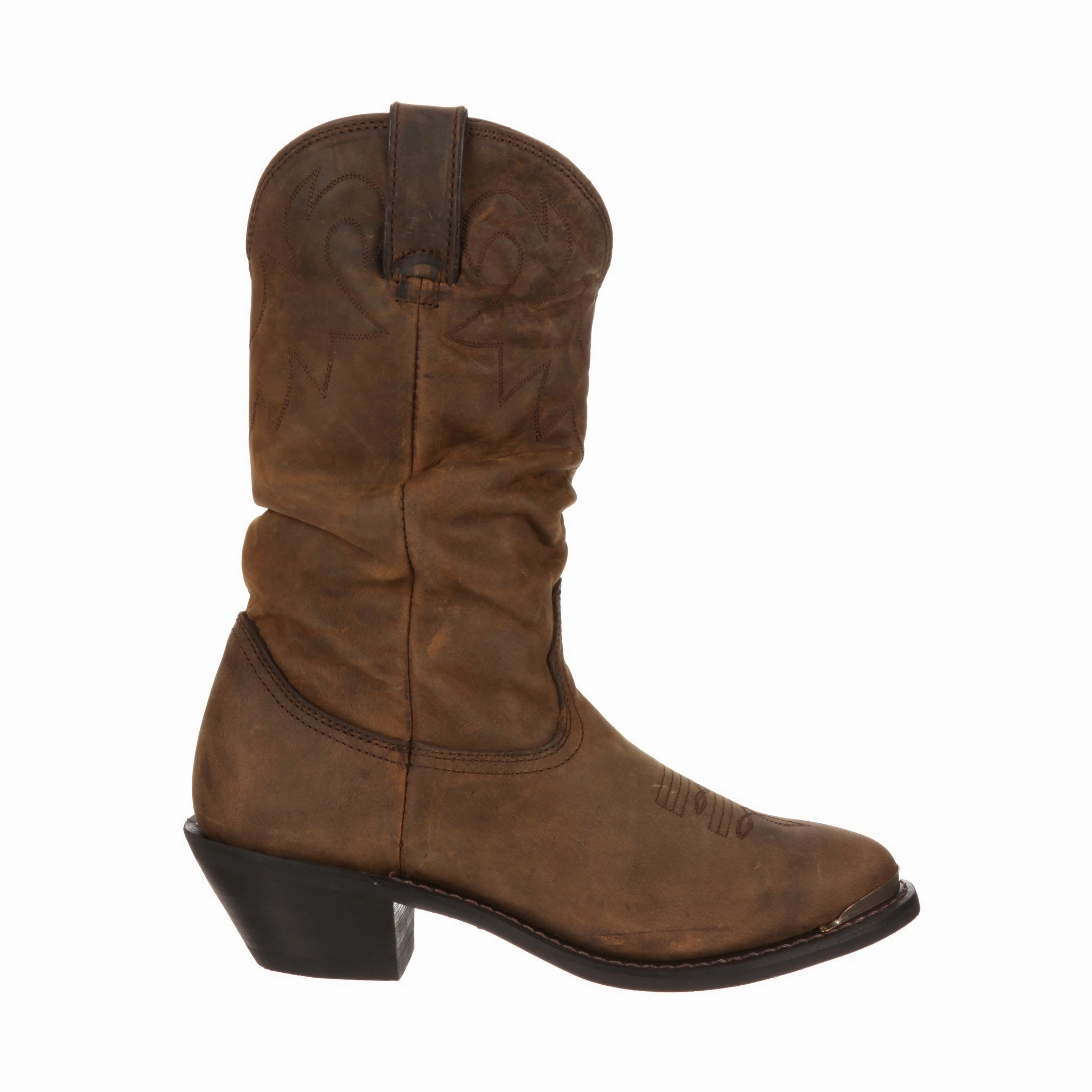 Wild Edge Slip   Resistant Lug Durango? Women's Distressed Tan Slouch Western Boot Rd542 In Brown