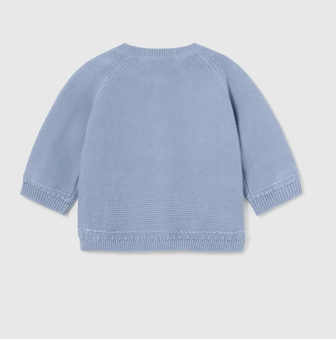Dusty Blue Cotton Cardigan MoistureWicking Technology