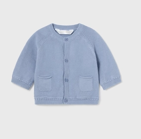 Shoot Mood AI Style Dusty Blue Cotton Cardigan