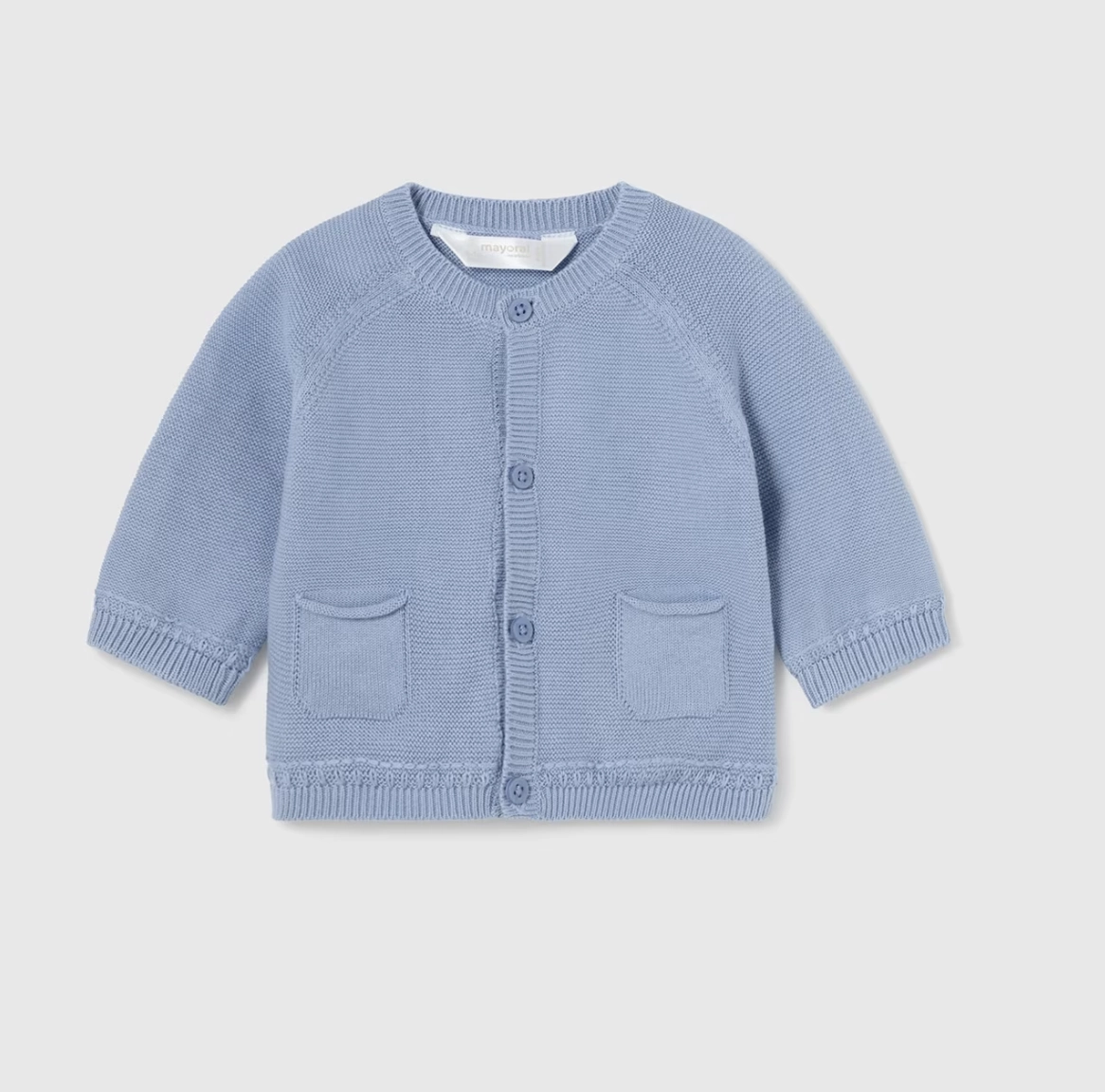 Dusty Blue Cotton Cardigan VentilatedMesh