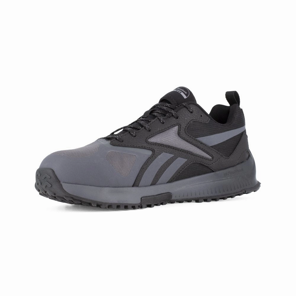 Reinforced Lacing Reebok Lavante Trail 2 Running Work Shoe Men's Composite Toe Rb3242 In Grey And Black