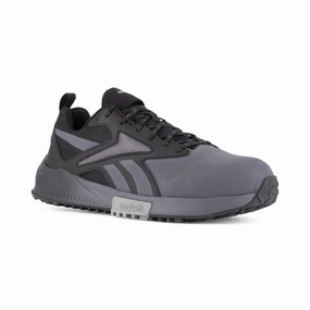 Reebok Lavante Trail 2 Running Work Shoe Men's Composite Toe Rb3242 In Grey And Black off trail sneakers Gusseted Tongue