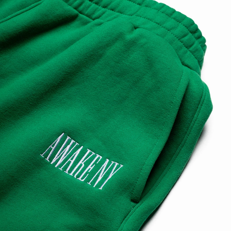 Awake NY Spire Logo Embroidered Sweatshorts - Green Relaxed T-shirt