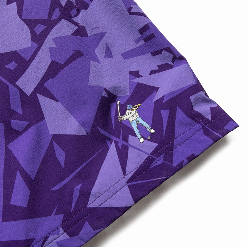 Luxury Touch Style Mood Eastside Golf Mesh Lined Short - Violet Stone Shatter
