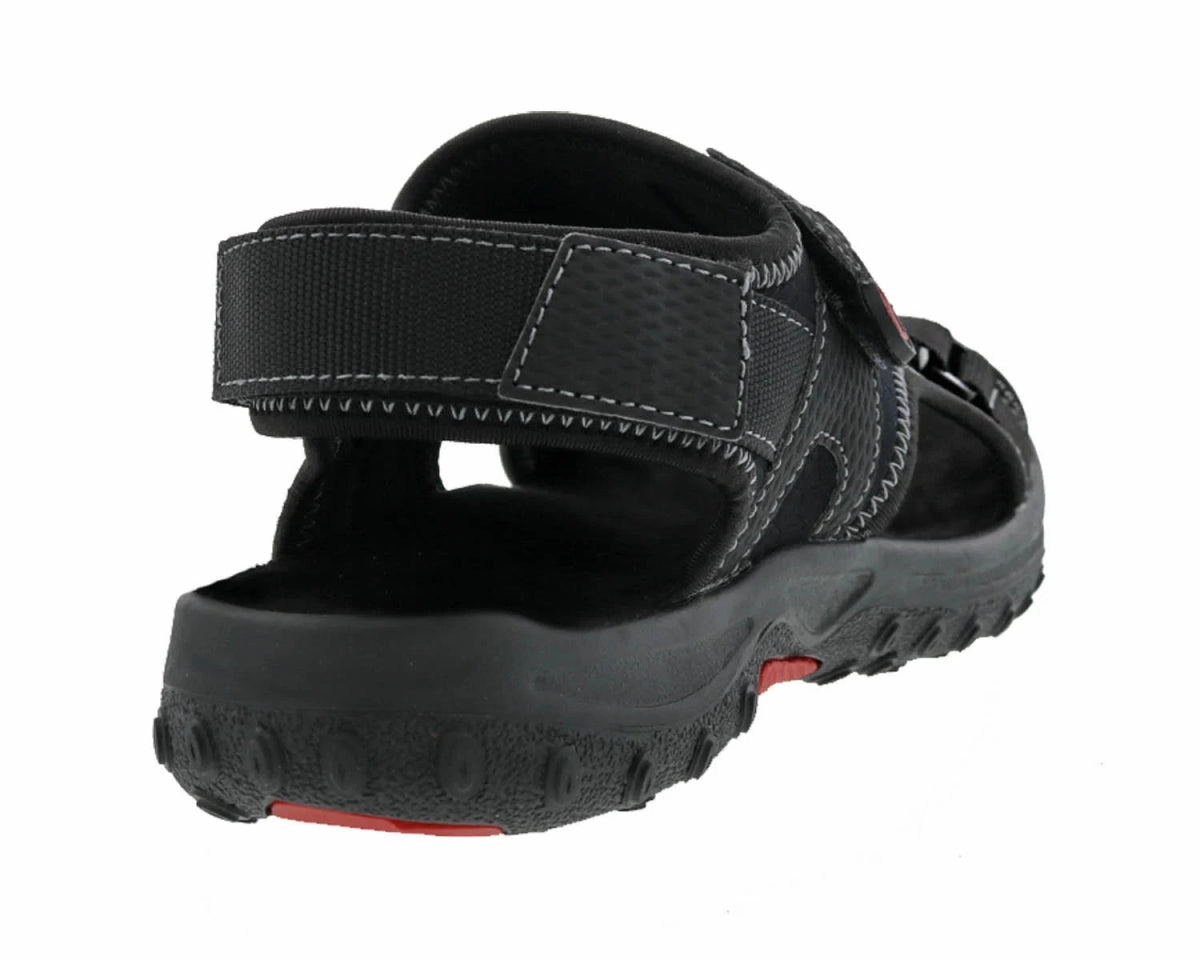 Drew Wander Men's Adjustable Sandal In Black Combo Running