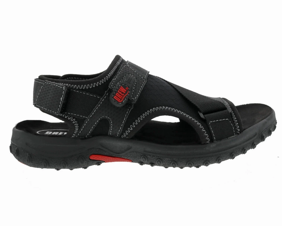 Poolside Look Quick Dry Lining Drew Wander Men's Adjustable Sandal In Black Combo
