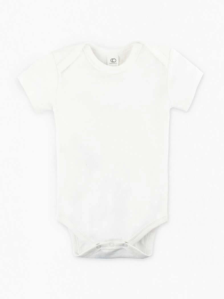 Quiet Charm Young Edge Short Sleeve Classic Bodysuit - White