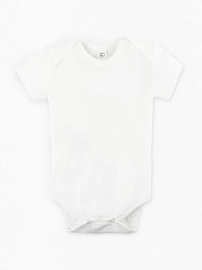 Short Sleeve Classic Bodysuit - White WrinkleResistantCloth Seamless Sleeve Construction