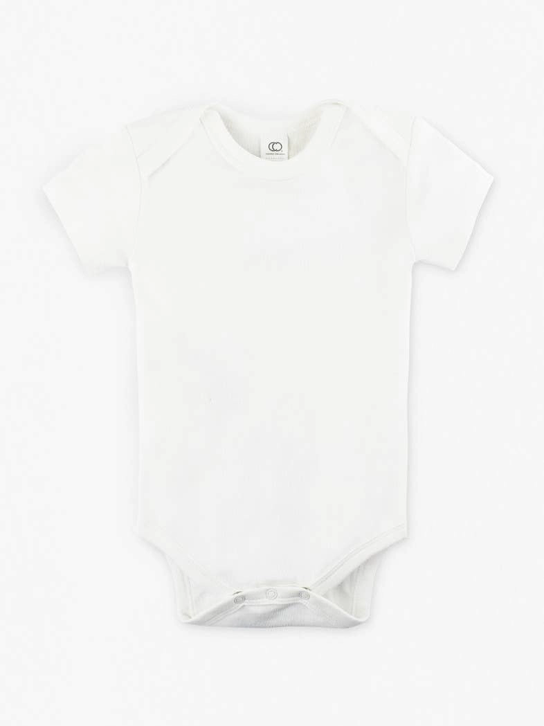 Hypoallergenic Fibers Short Sleeve Classic Bodysuit - White