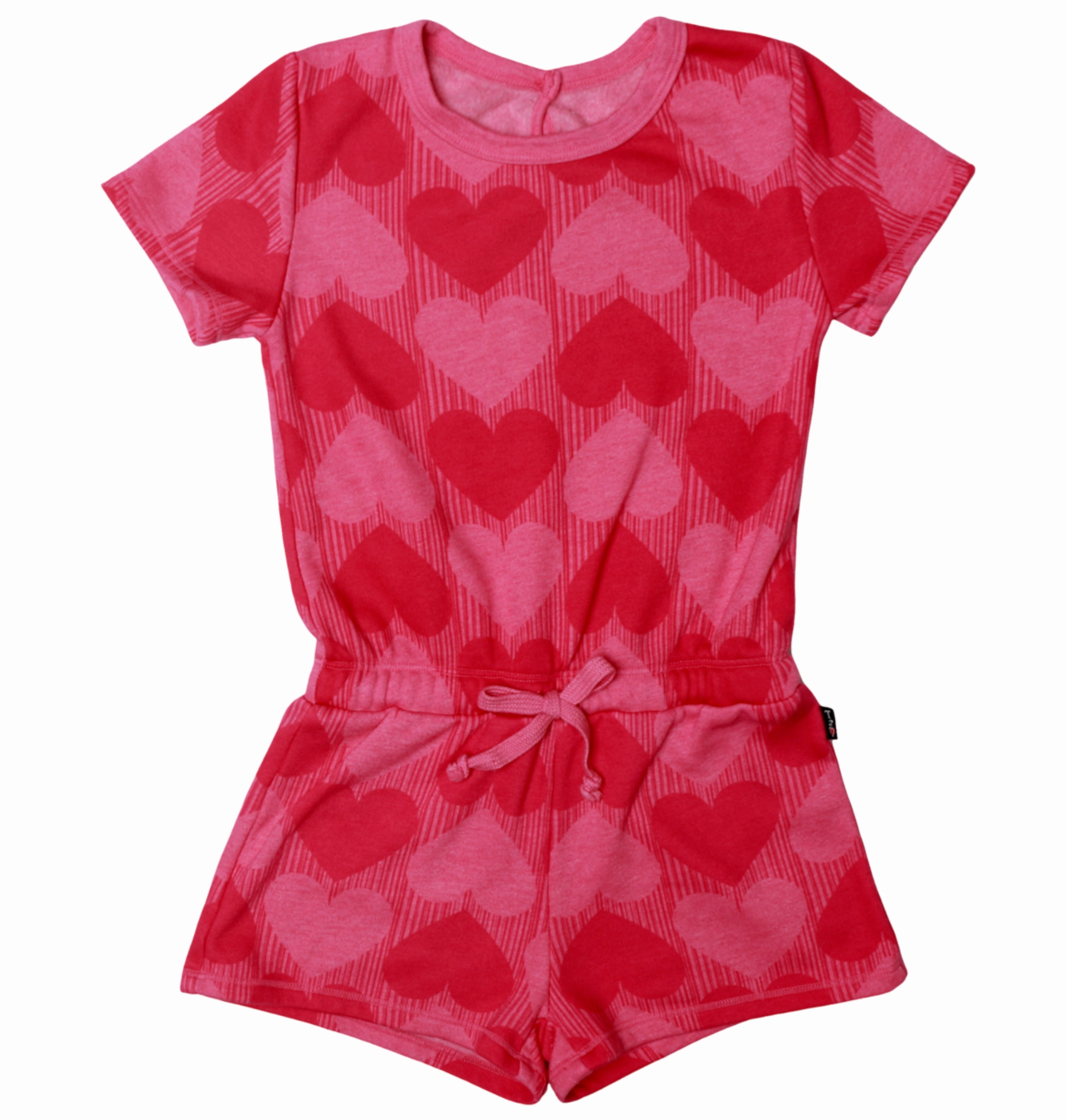 StainRepellentSurface Light Core Easy Romper Barbie Pink w/ Hearts