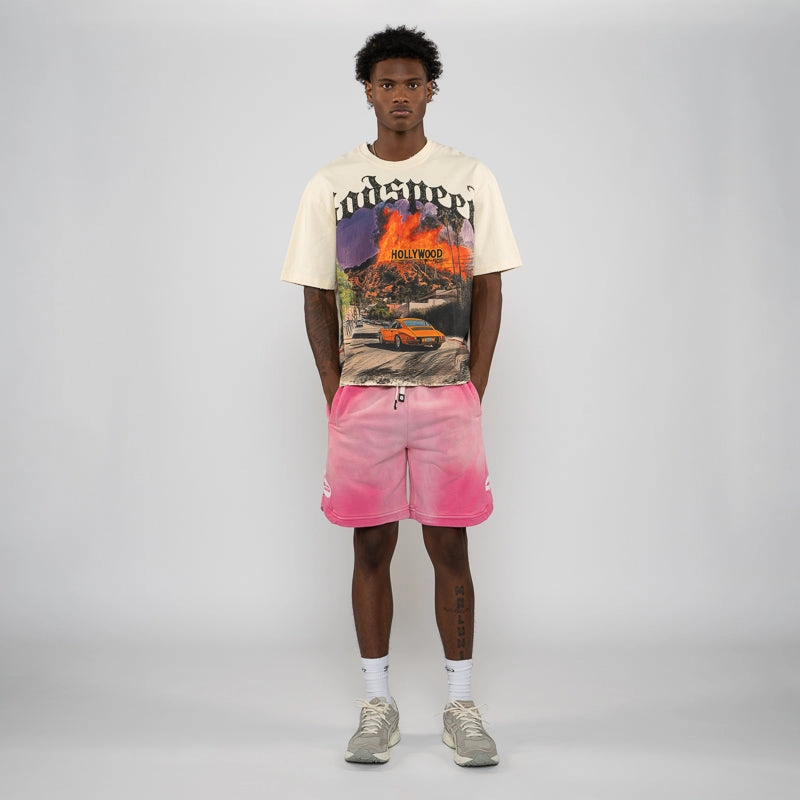 Godspeed New York Courtside Shorts - Starburst Pink Shine Fit