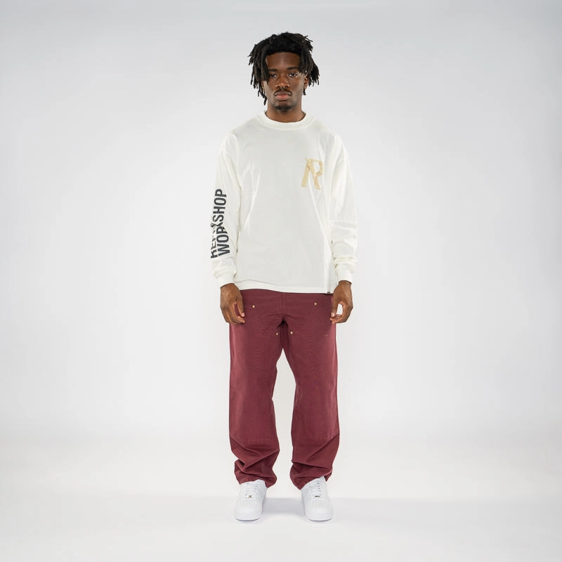 Washable fabric CoolingChannelFabric Represent Masking Tape Initial L/S Tee - Flat White