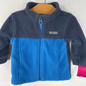 Size 3-6m: Columbia Blue Fleece Coat Clean Silhouette Hypoallergenic Interior