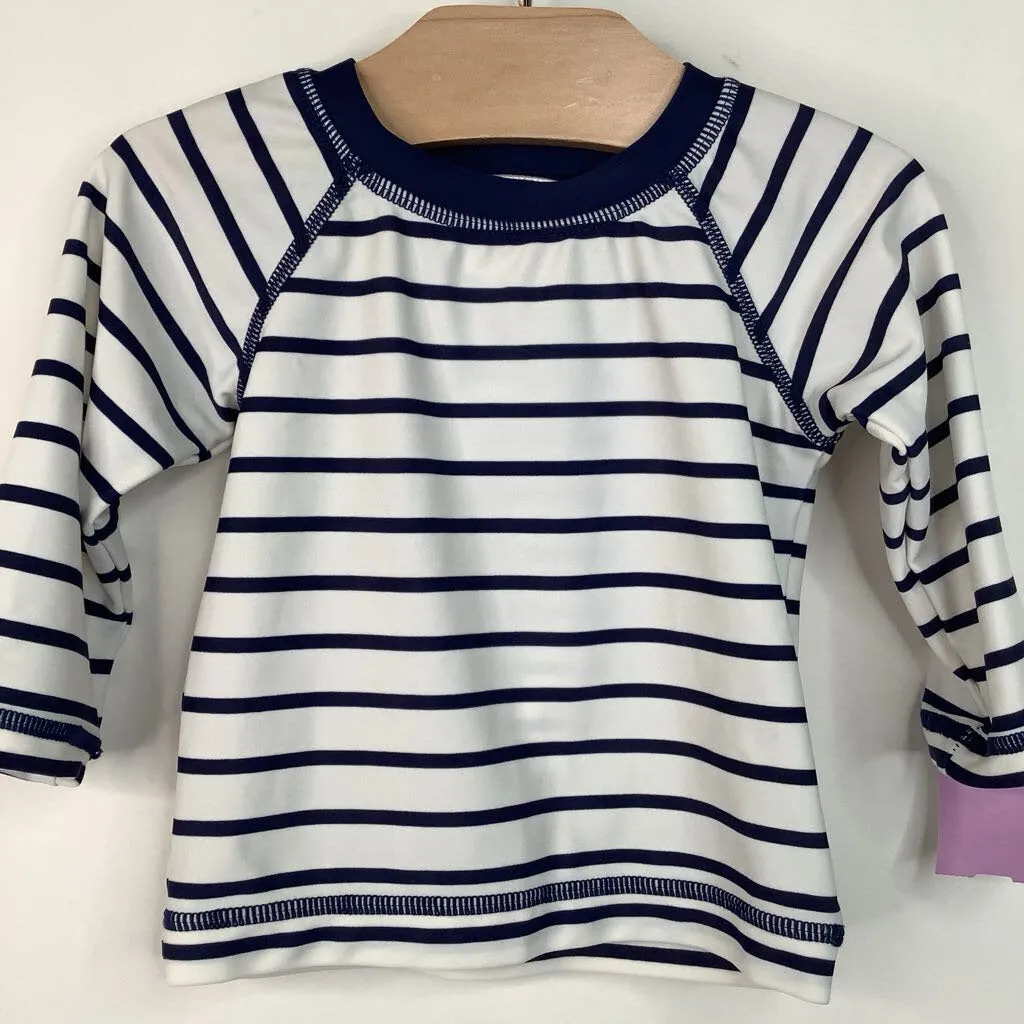 Relaxation time Wide Shoulder Straps Size 3-6m (60): Hanna Andersson Blue/White Striped Long Sleeve Swim Shirt