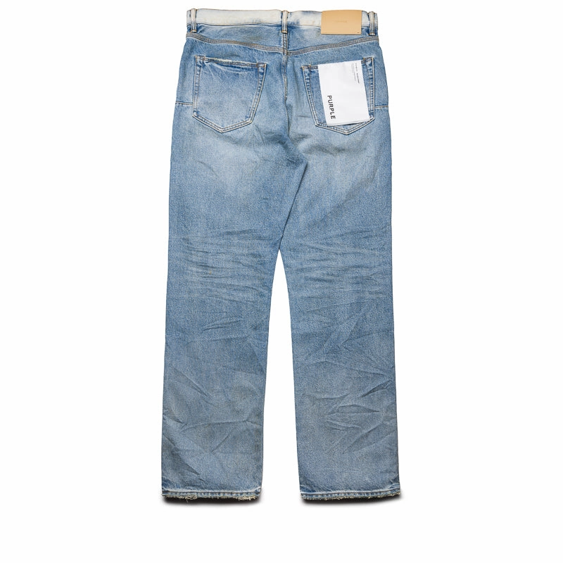 Elegant Skirt Photo Fit Purple Brand Mid Rise Straight Leg Basalt Distressed Jean - Light Indigo