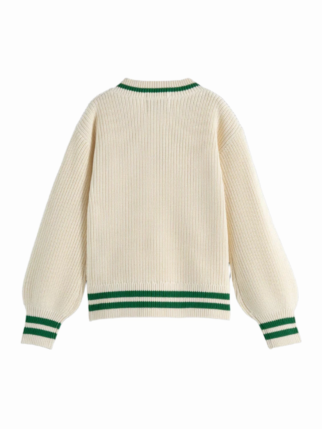 Seamless Sleeve Construction Timeless Dress Girls' V-Neck Embroidered Pullover Sweater