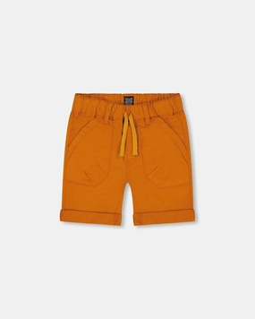 Youth Glow Vintage Style Dusty Orange Stretch Twill Short